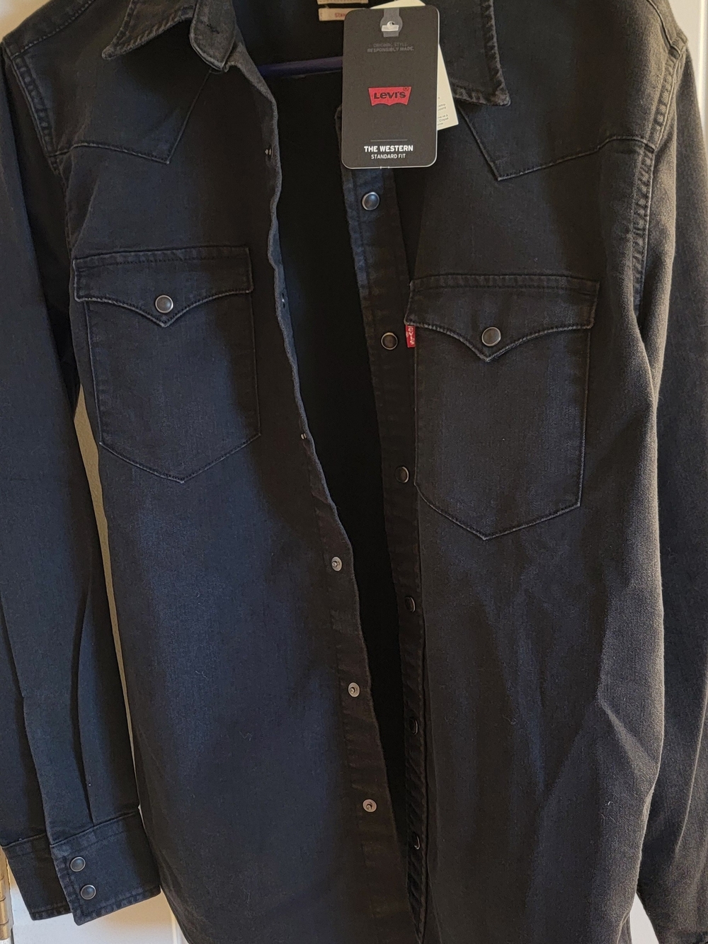 Levi's Black Western Shirt Jacket - Lightweight Snap Front